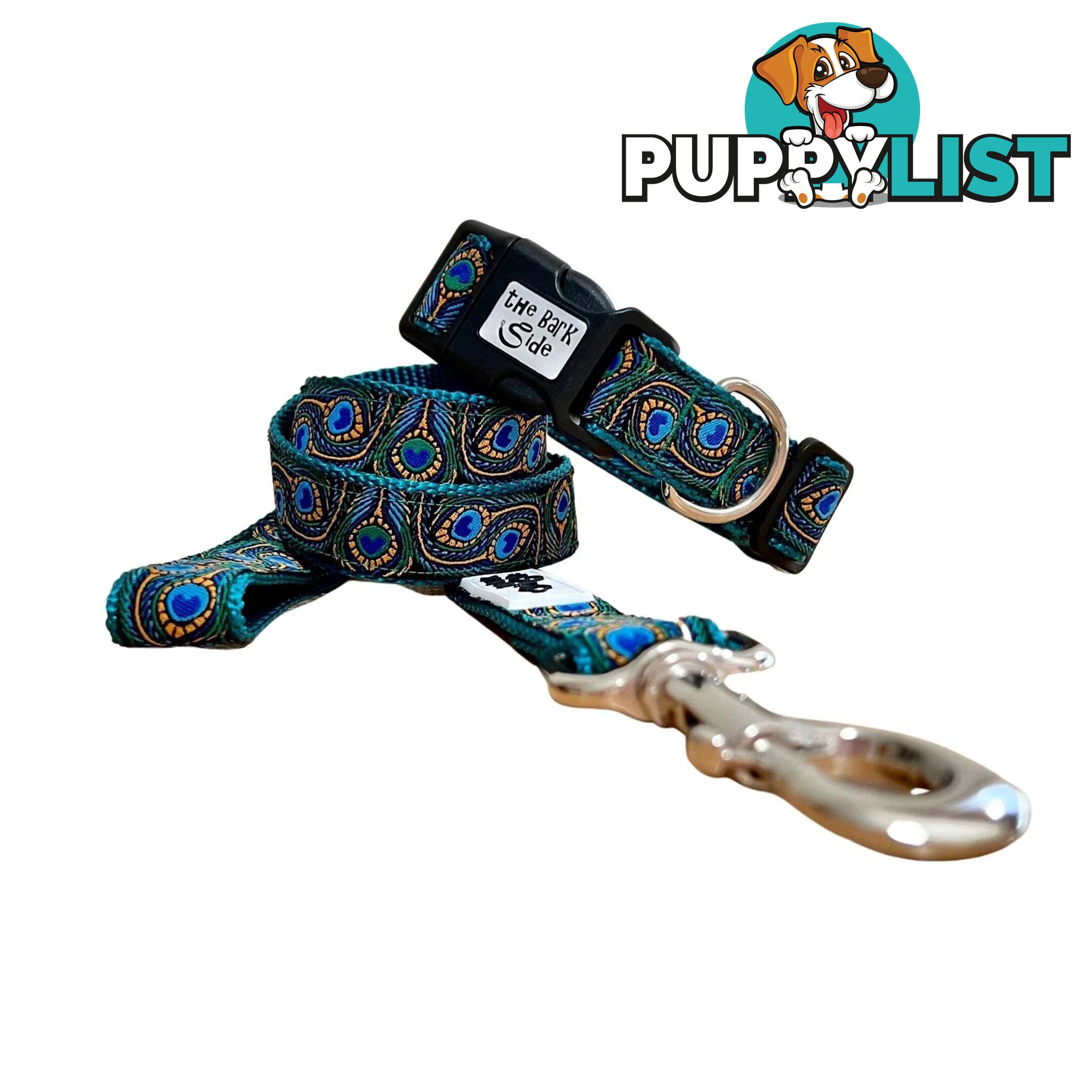 Peacock Feather Dog Lead / Leash - Hand Made by The Bark Side - TBSLDPEABLU251.2