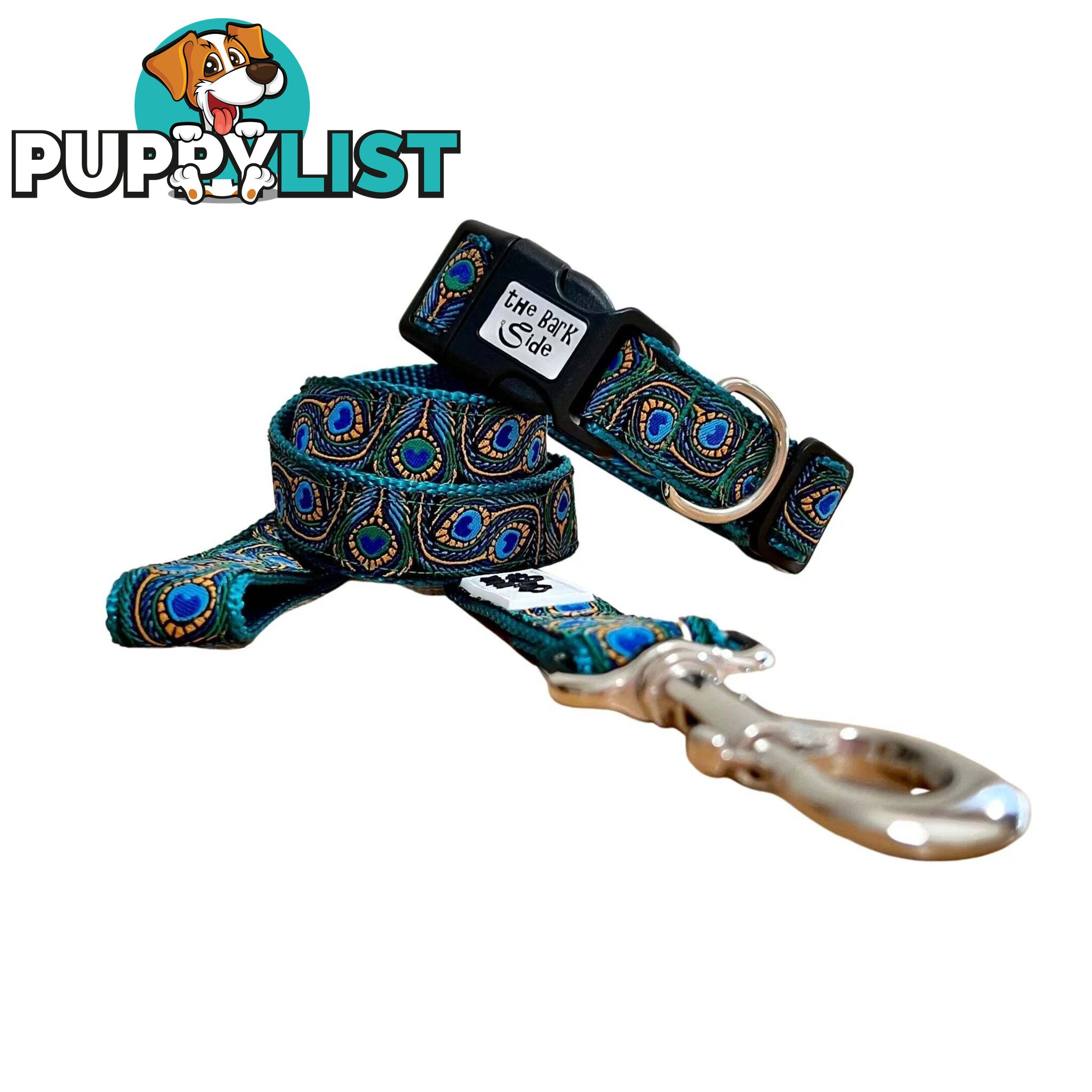 Peacock Feather Dog Lead / Leash - Hand Made by The Bark Side - TBSLDPEATEA251.8