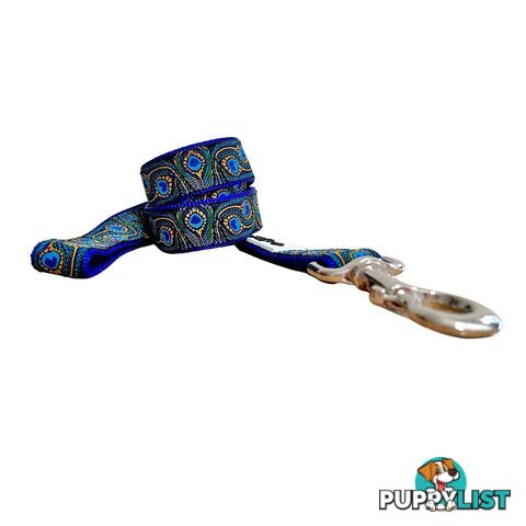 Peacock Feather Dog Lead / Leash - Hand Made by The Bark Side - TBSLDPEATEA251.8