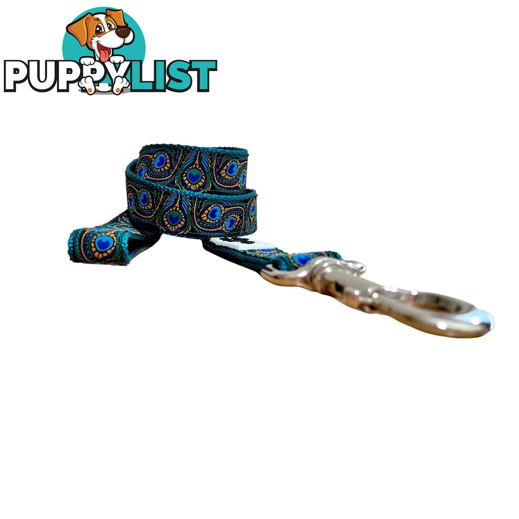 Peacock Feather Dog Lead / Leash - Hand Made by The Bark Side - TBSLDPEATEA251.8