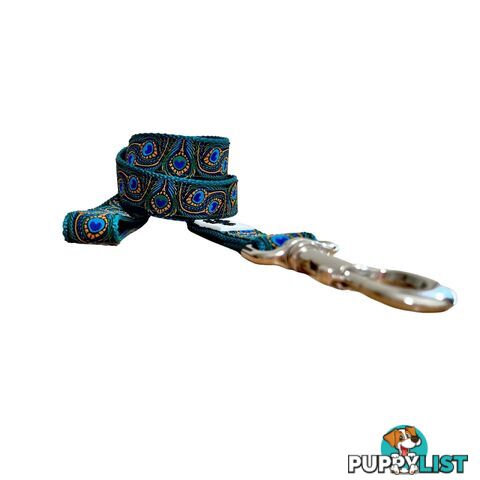 Peacock Feather Dog Lead / Leash - Hand Made by The Bark Side - TBSLDPEATEA251.8