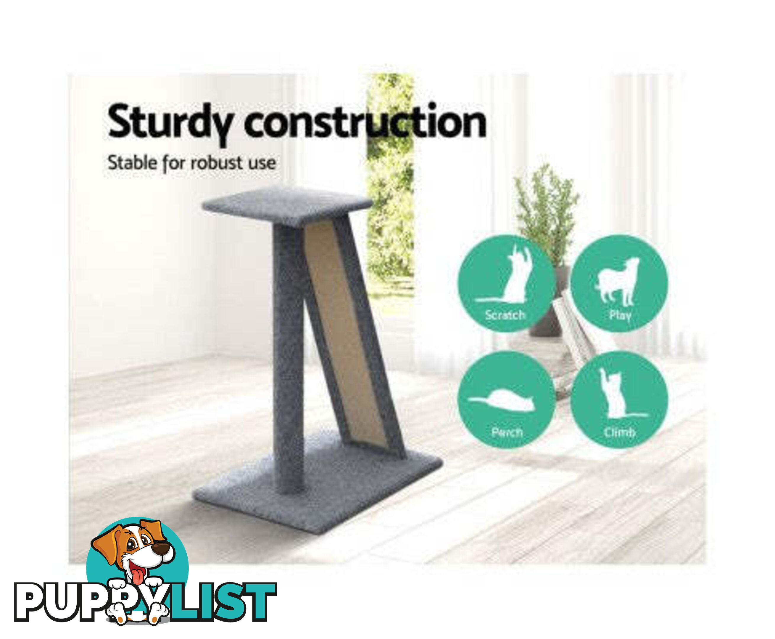 i.Pet Cat Tree 82cm Scratching Post Tower Scratcher Condo Trees Climb House - PET-CAT-CP002-GR