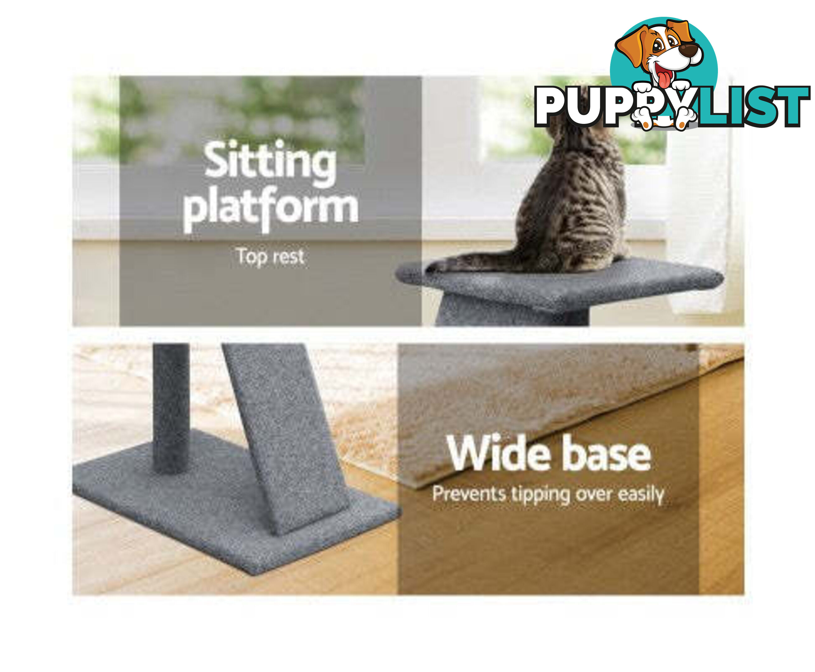 i.Pet Cat Tree 82cm Scratching Post Tower Scratcher Condo Trees Climb House - PET-CAT-CP002-GR