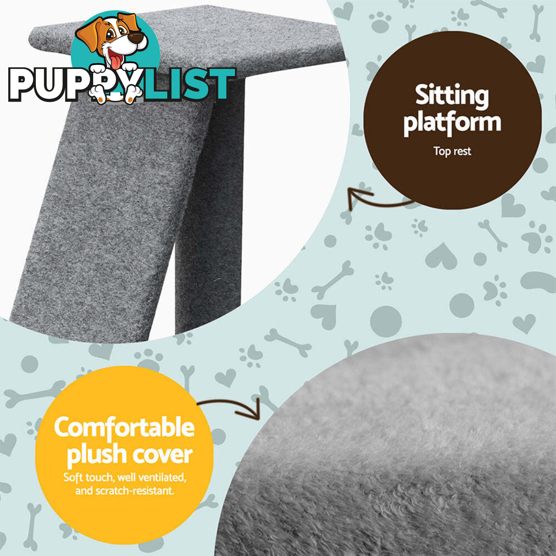 i.Pet Cat Tree 82cm Scratching Post Tower Scratcher Condo Trees Climb House - PET-CAT-CP002-GR