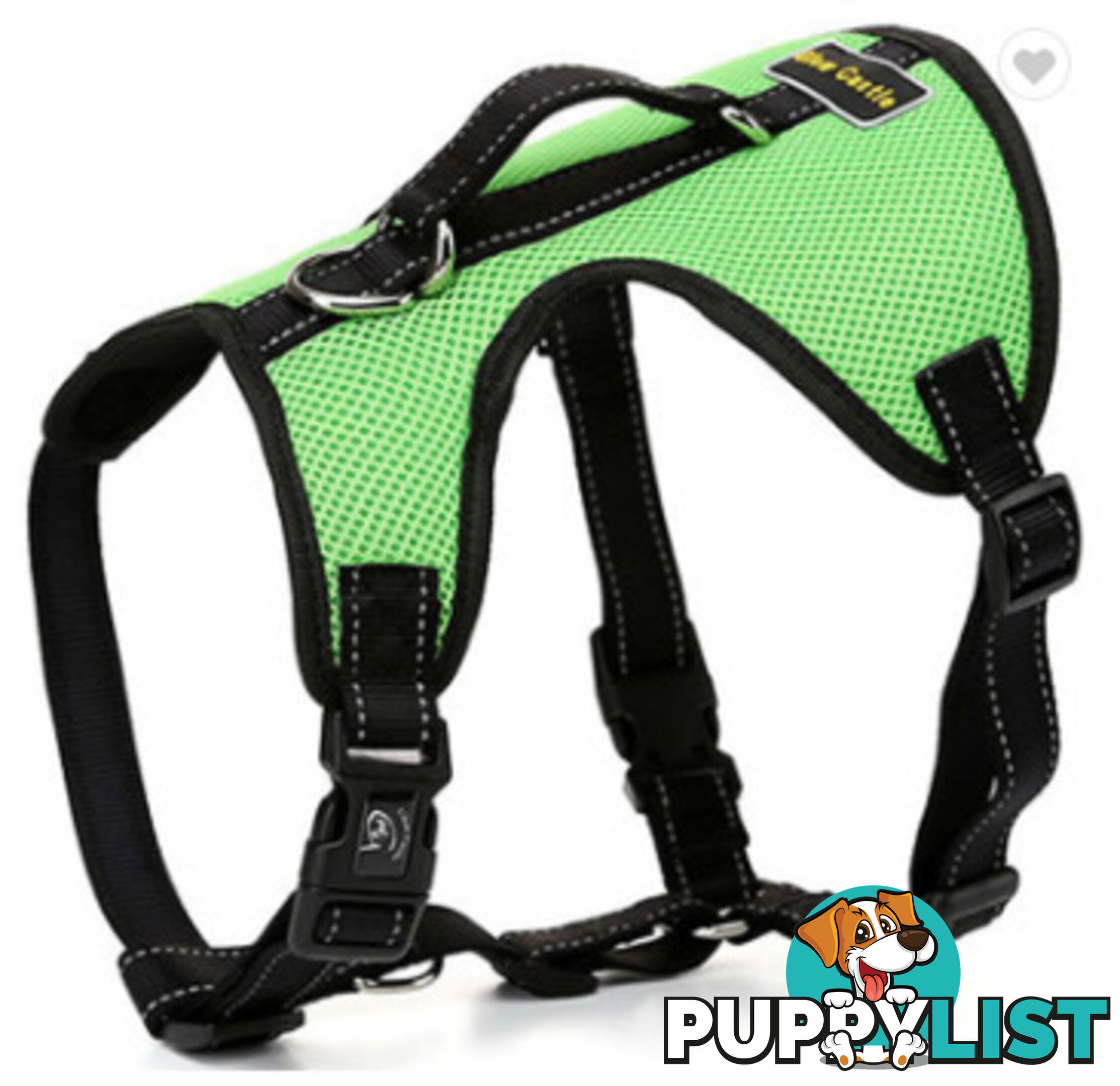 Dog Harness Billi Bob Soft Mesh Reflective Webbing - Moondidley Pets - MDPHARBILXLGRN