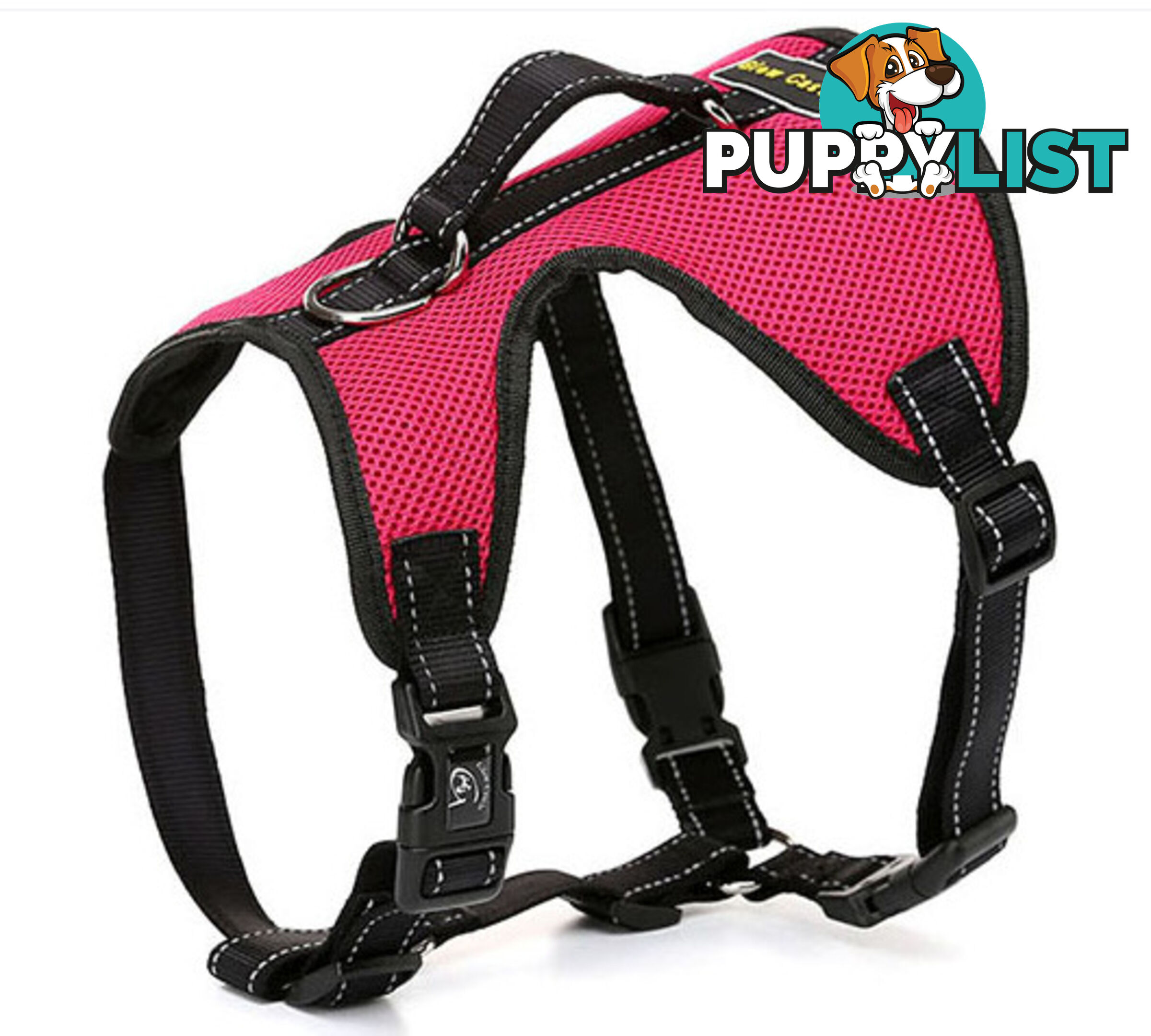 Dog Harness Billi Bob Soft Mesh Reflective Webbing - Moondidley Pets - MDPHARBILXLGRN