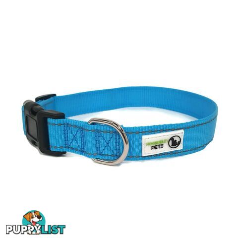 Nylon w/Reflective Stitching Dog Collar - Moondidley Pets - MDPCOLREFLPNK