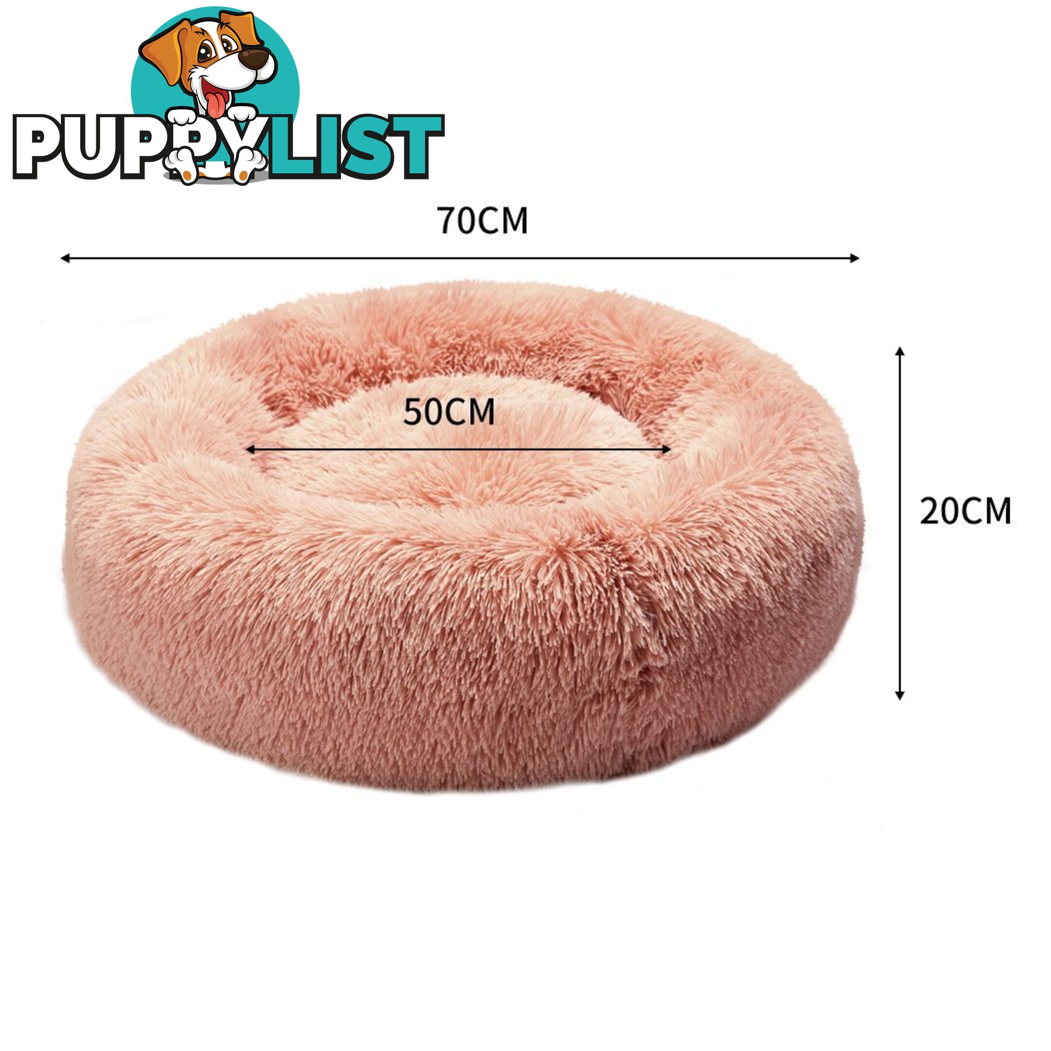 Pet Bed Cat Dog Donut Nest Calming Deep Sleeping Pink - WB-JC1058-XXL-PK