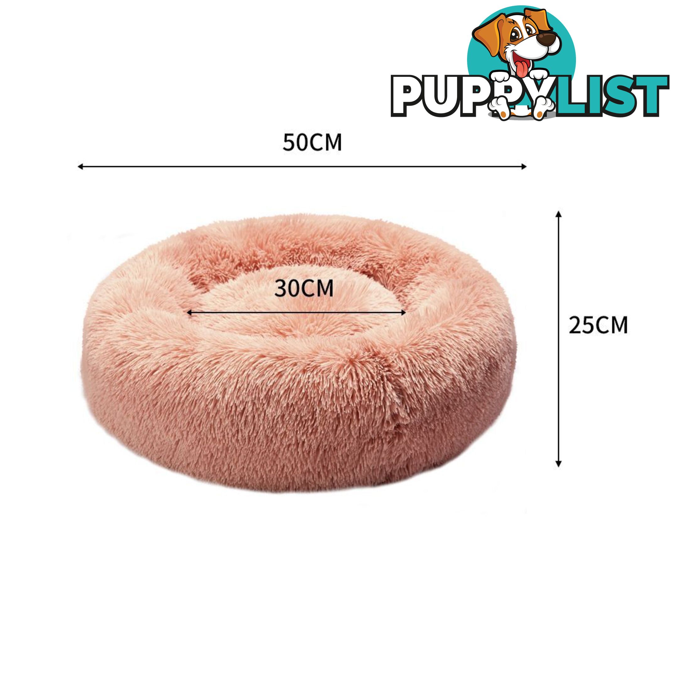 Pet Bed Cat Dog Donut Nest Calming Deep Sleeping Pink - WB-JC1058-XXL-PK