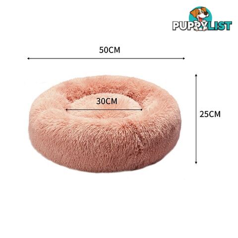 Pet Bed Cat Dog Donut Nest Calming Deep Sleeping Pink - WB-JC1058-XXL-PK