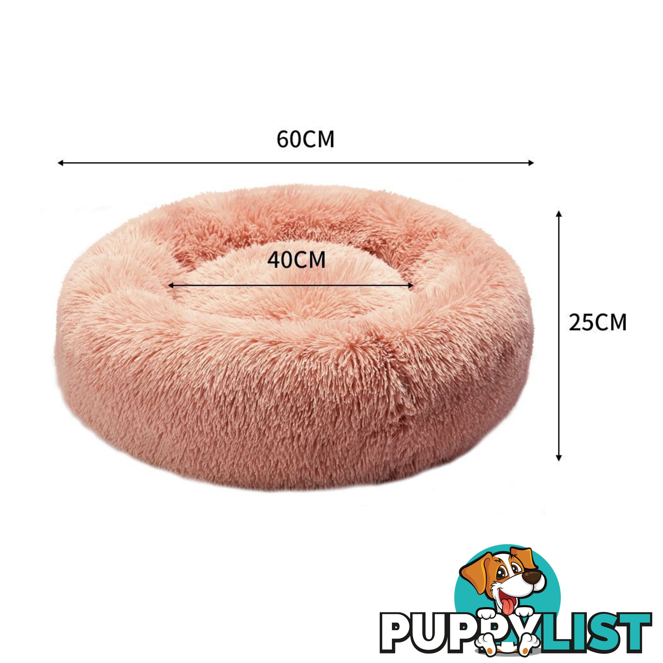 Pet Bed Cat Dog Donut Nest Calming Deep Sleeping Pink - WB-JC1058-XXL-PK
