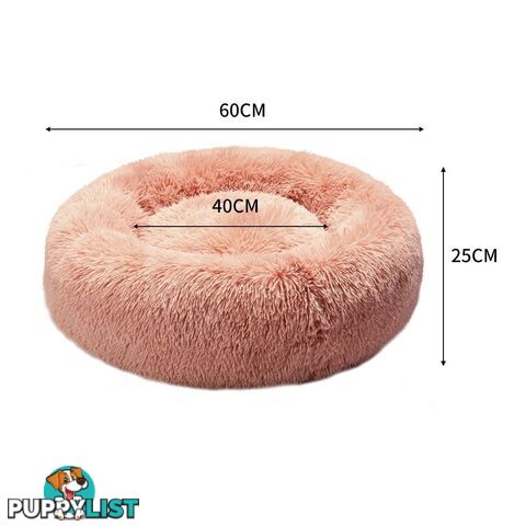 Pet Bed Cat Dog Donut Nest Calming Deep Sleeping Pink - WB-JC1058-XXL-PK