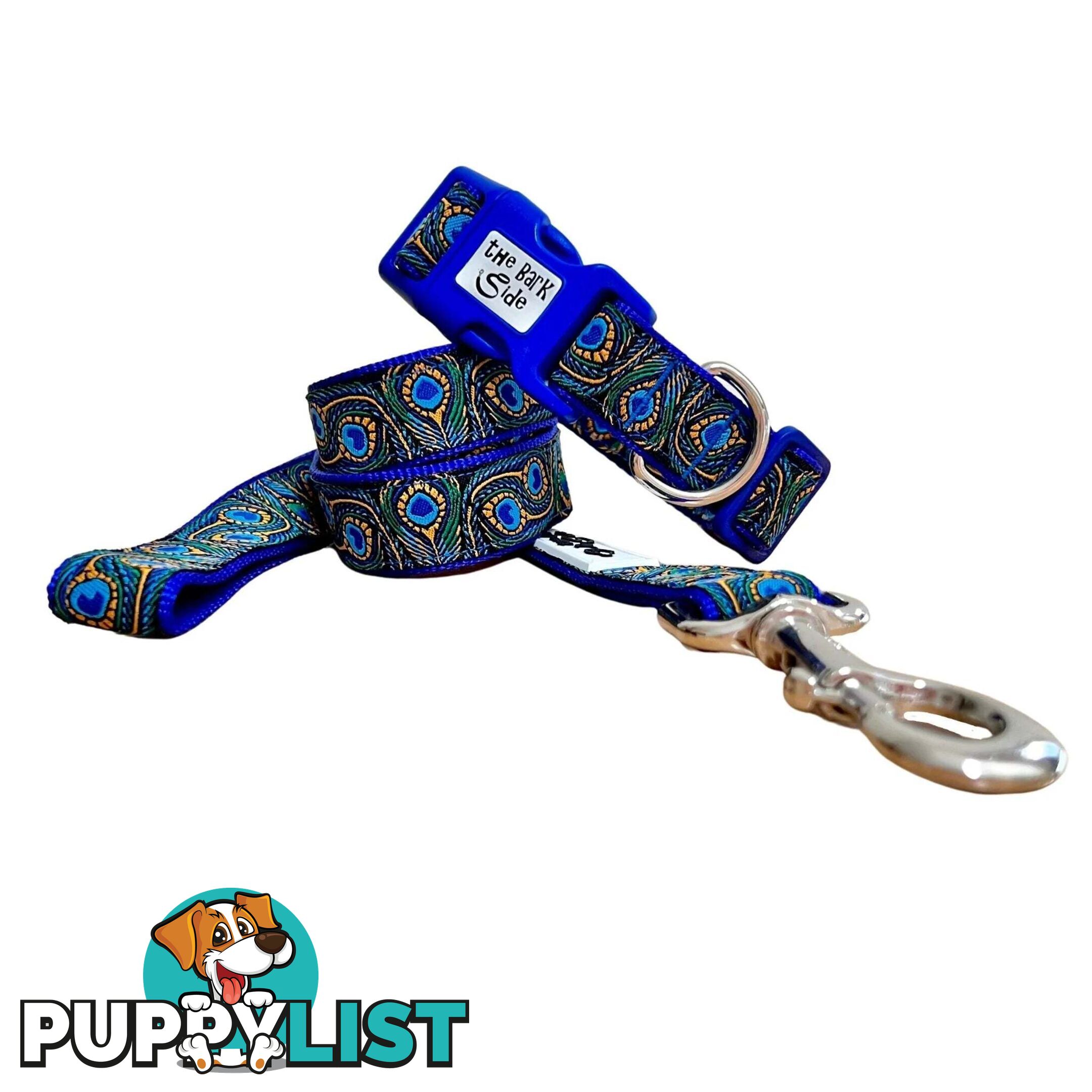 Peacock Feather Dog Lead / Leash - Hand Made by The Bark Side - TBSLDPEATEA251.5