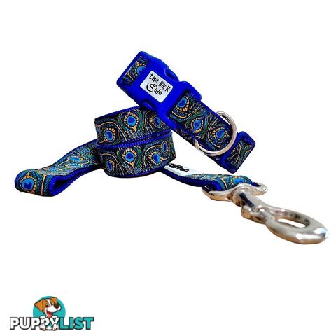 Peacock Feather Dog Lead / Leash - Hand Made by The Bark Side - TBSLDPEATEA251.5