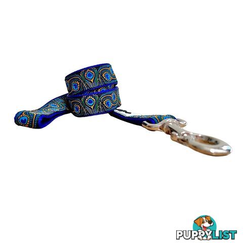 Peacock Feather Dog Lead / Leash - Hand Made by The Bark Side - TBSLDPEATEA251.5