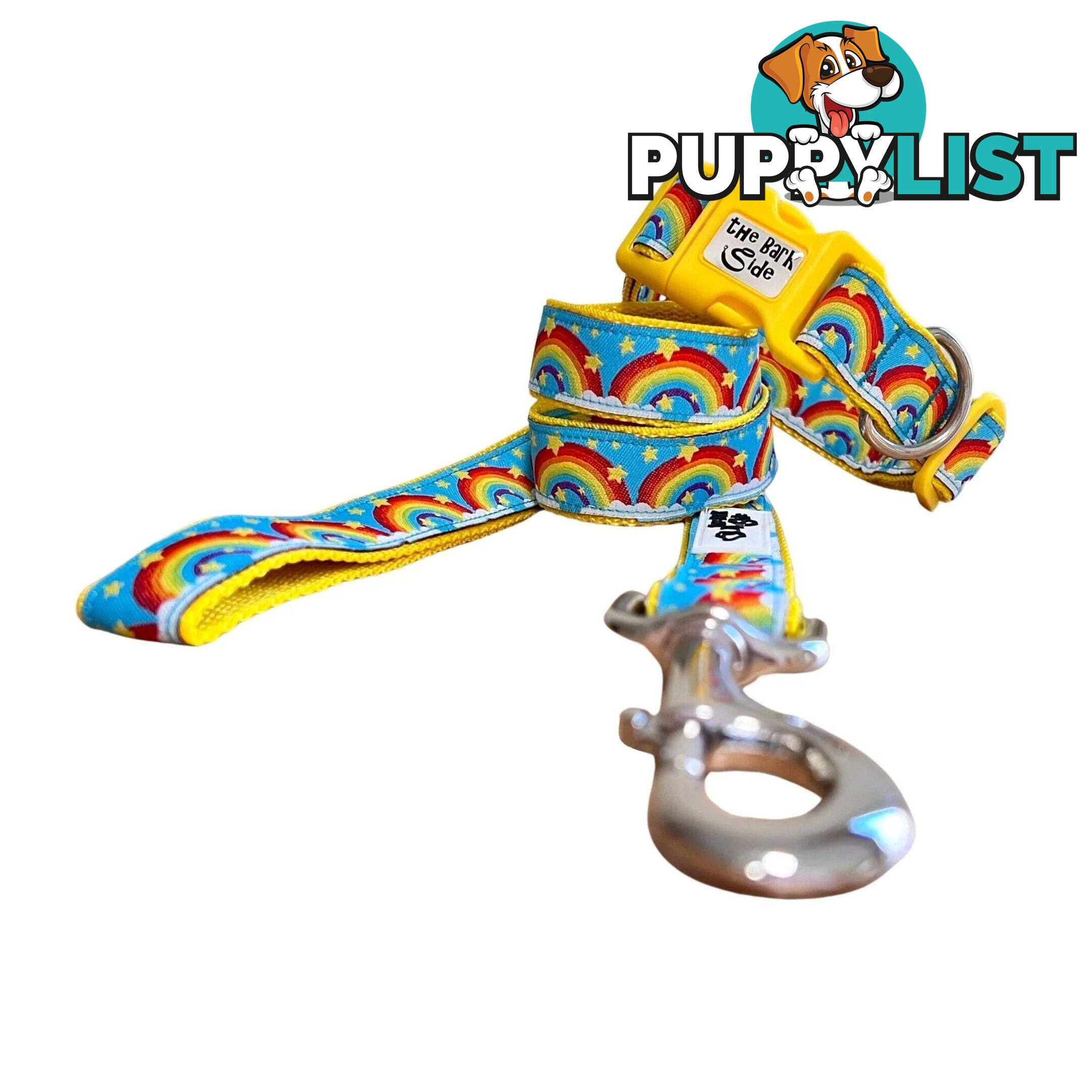 Rainbow Dog Lead / Dog Leash - Hand Made by The Bark Side - TBSLDRAIYEL251.2