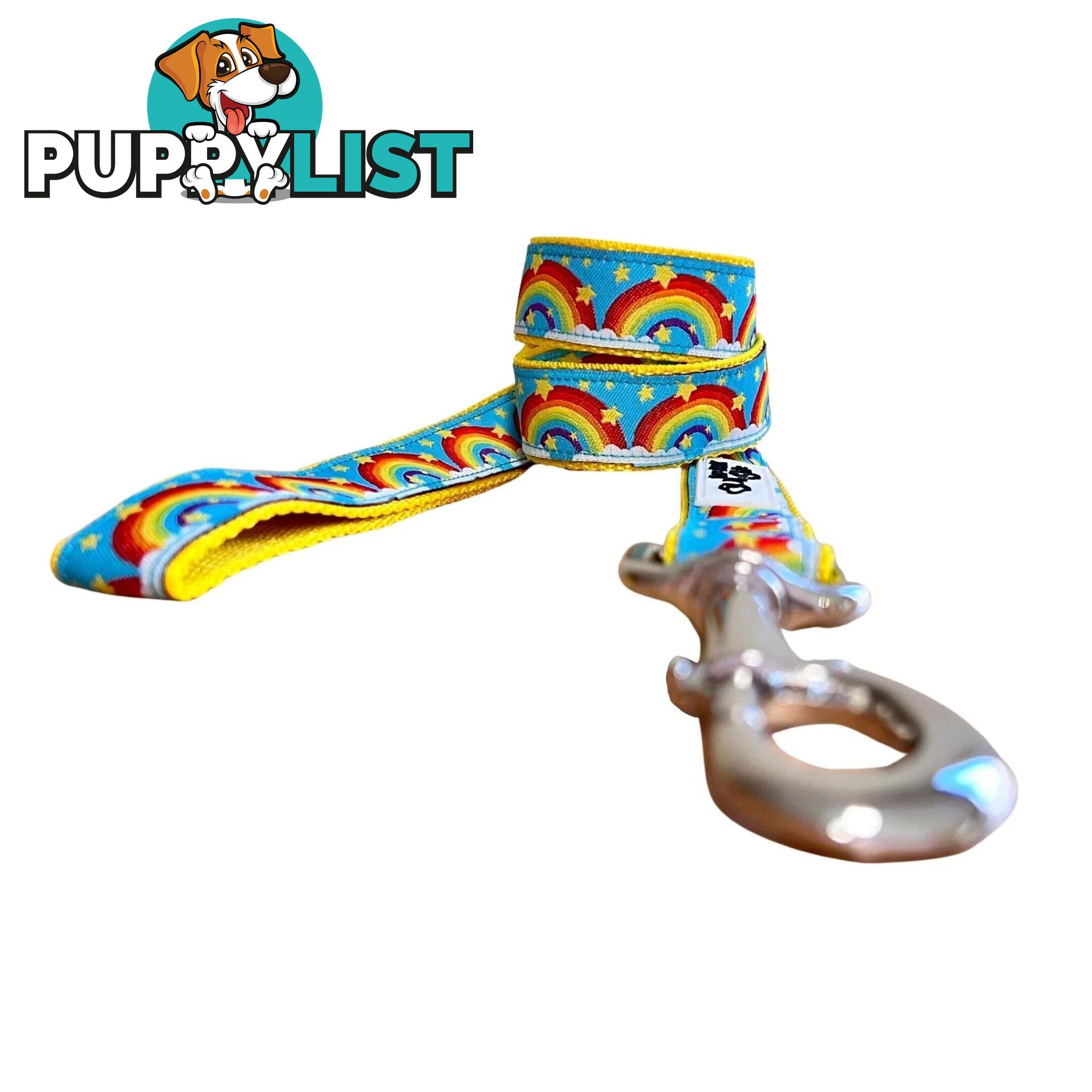 Rainbow Dog Lead / Dog Leash - Hand Made by The Bark Side - TBSLDRAIYEL251.2