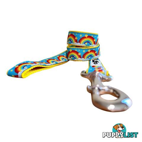 Rainbow Dog Lead / Dog Leash - Hand Made by The Bark Side - TBSLDRAIYEL251.2