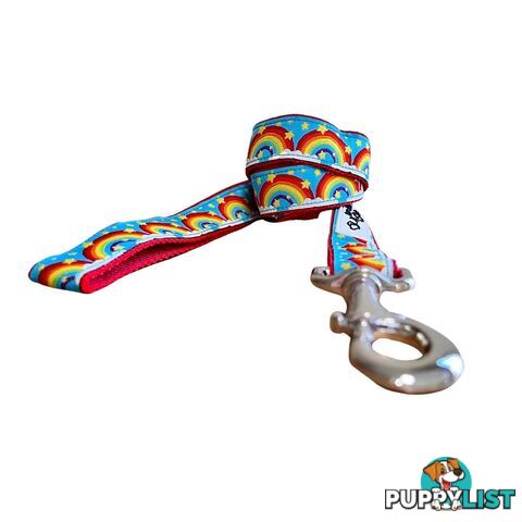 Rainbow Dog Lead / Dog Leash - Hand Made by The Bark Side - TBSLDRAIYEL251.2