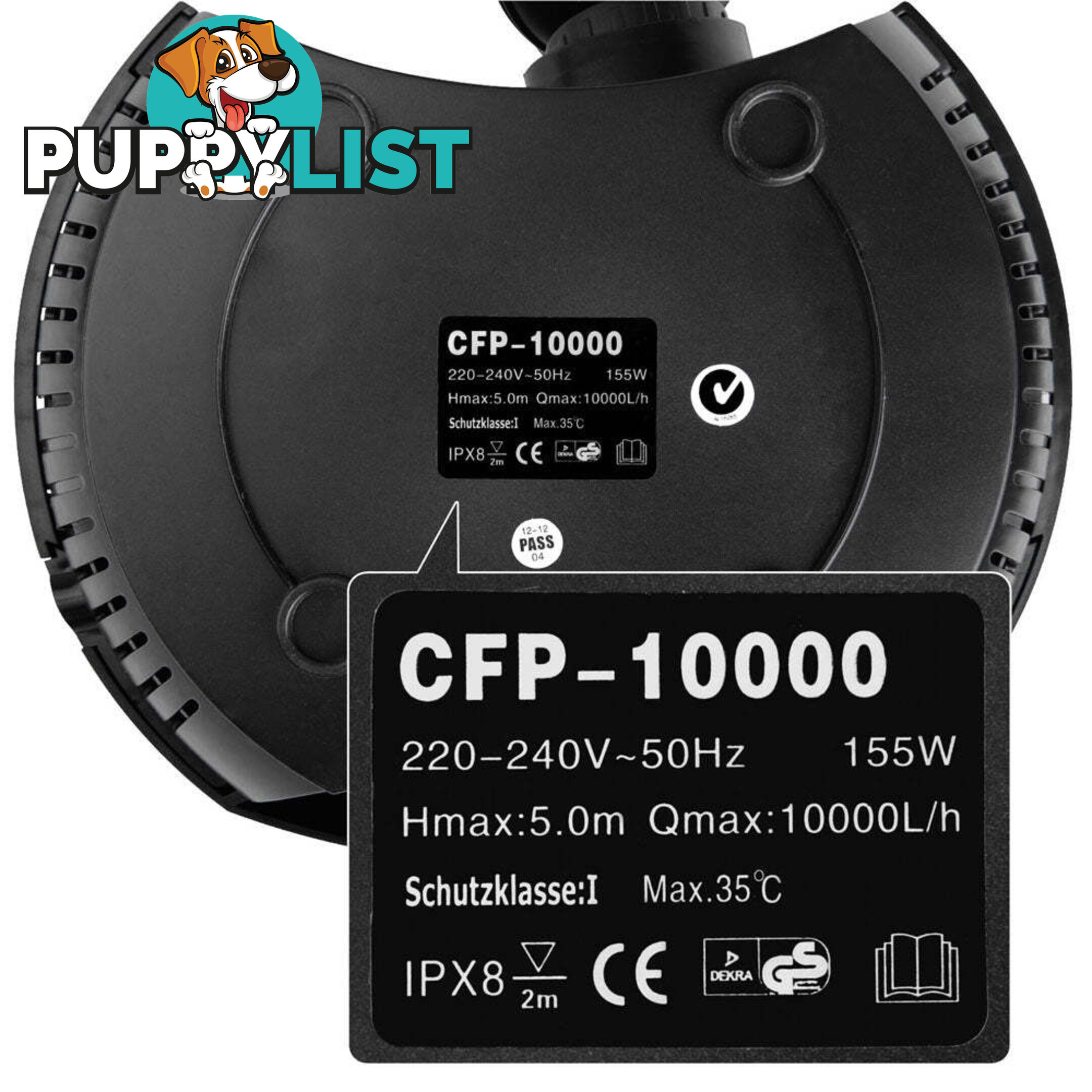 Giantz Aquarium Pump Fish Tank Water Submersible Fountain Pond Marine 10000L/H - AQUA-CFP-10000