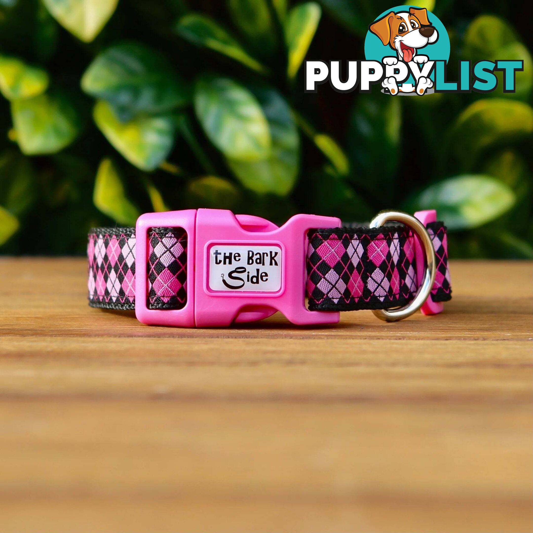 Tartan Dog Collar / XS - L - Hand Made by The Bark Side - TBSTARLGEPNK