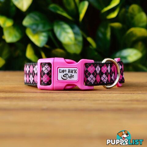 Tartan Dog Collar / XS - L - Hand Made by The Bark Side - TBSTARLGEPNK