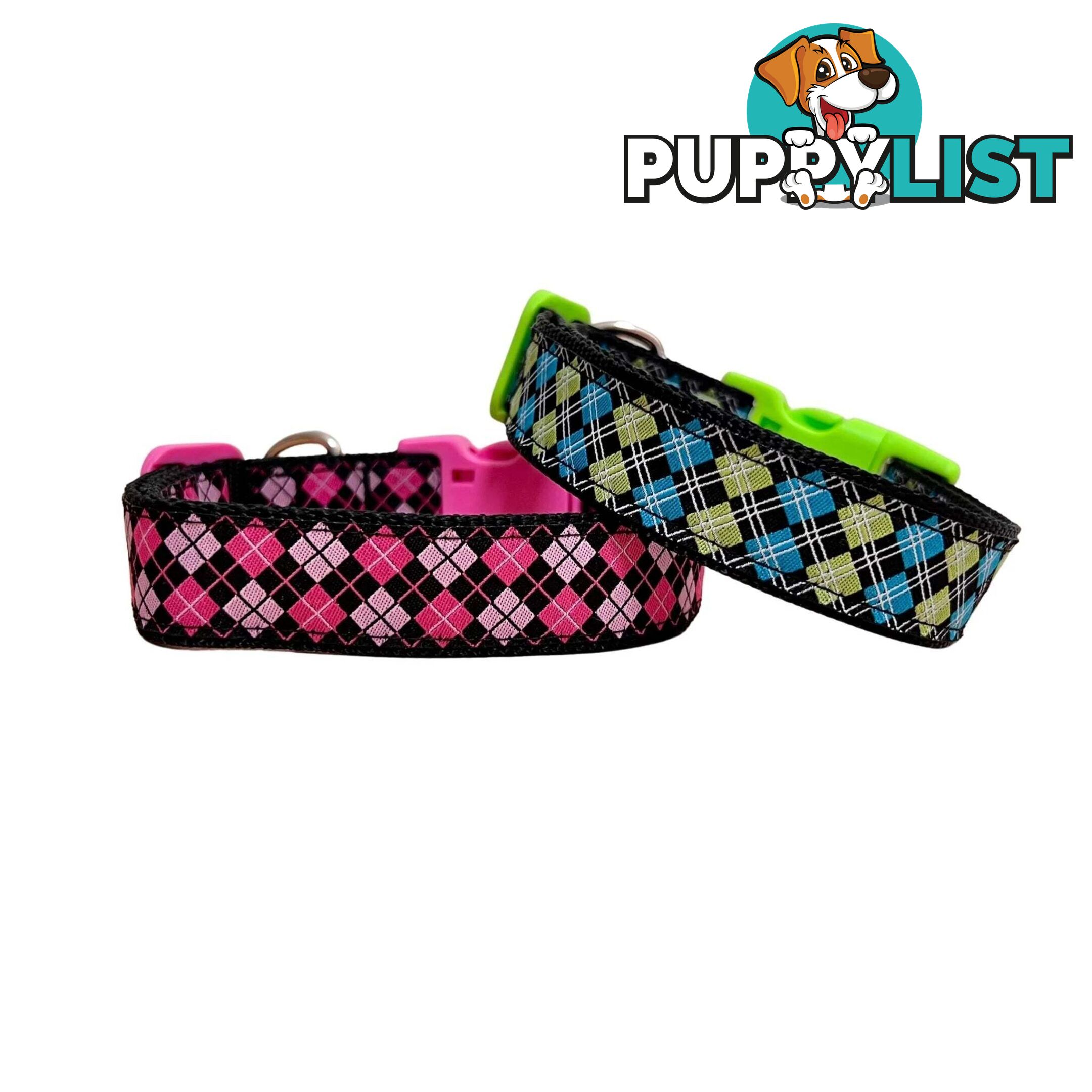 Tartan Dog Collar / XS - L - Hand Made by The Bark Side - TBSTARLGEPNK
