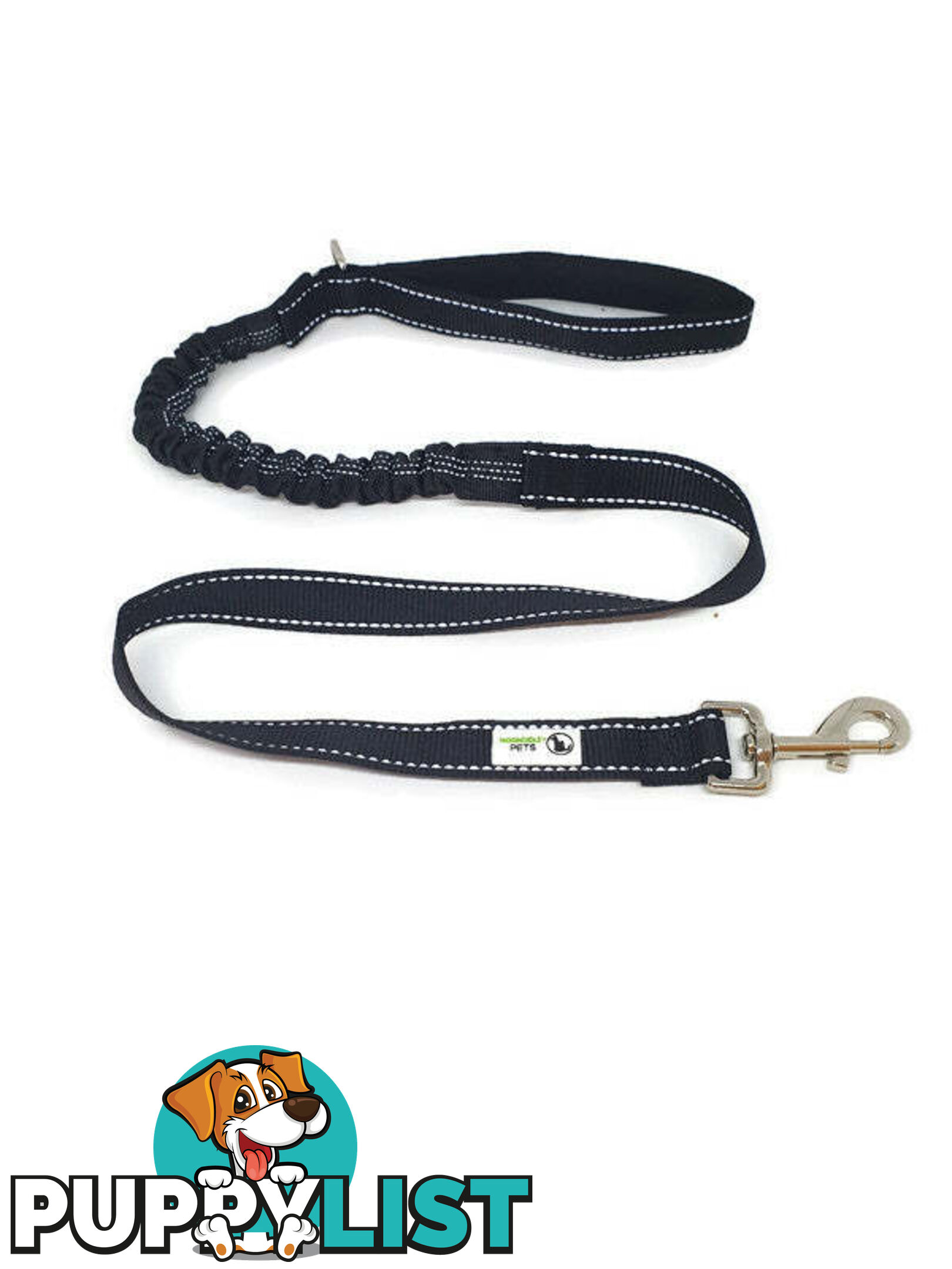 Bungee Dog Lead Nylon w/Reflective Stitching - Moondidley Pets - MDPLDBUNTQ