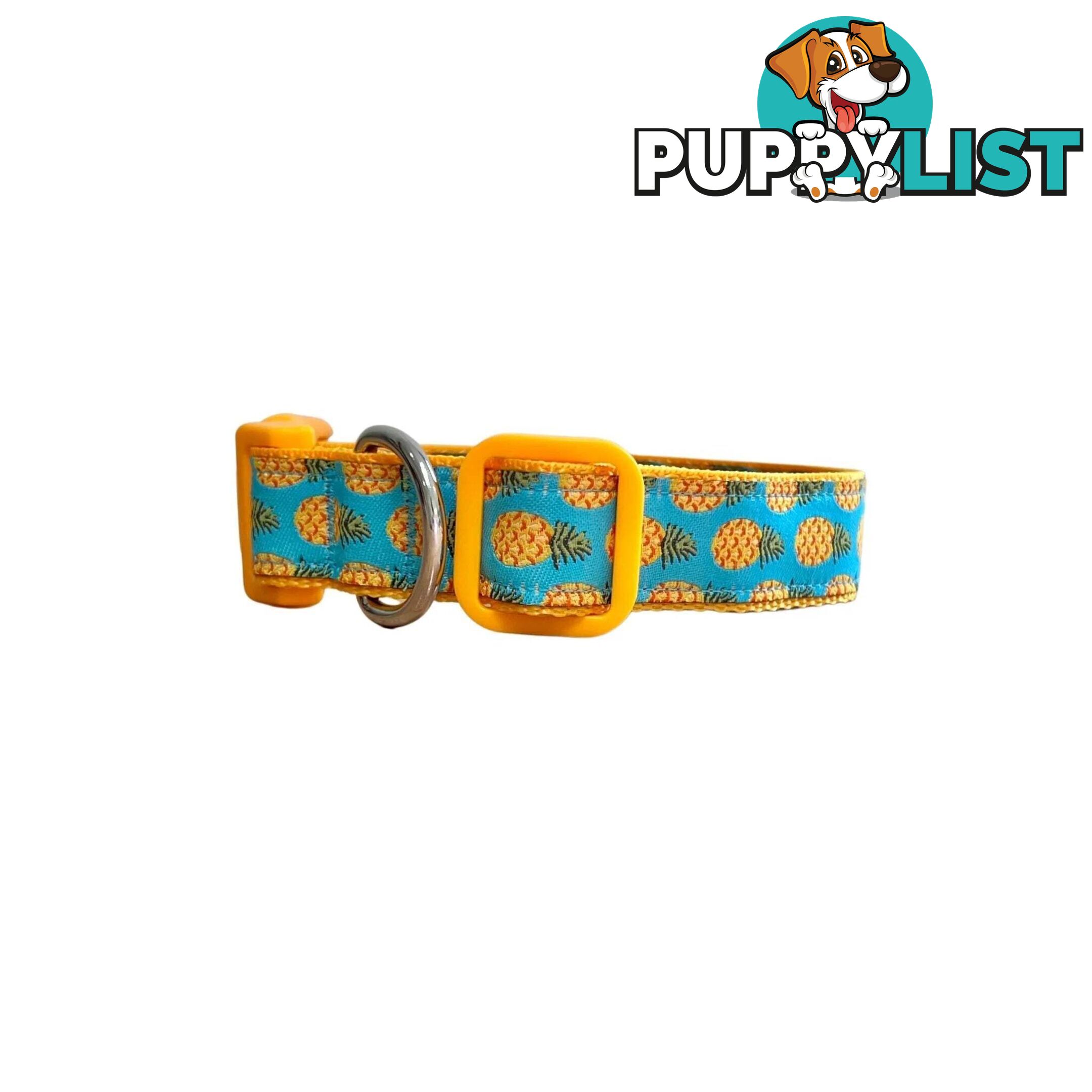 Pineapple Dog Collar - Hand Made by The Bark Side - TBSPINM