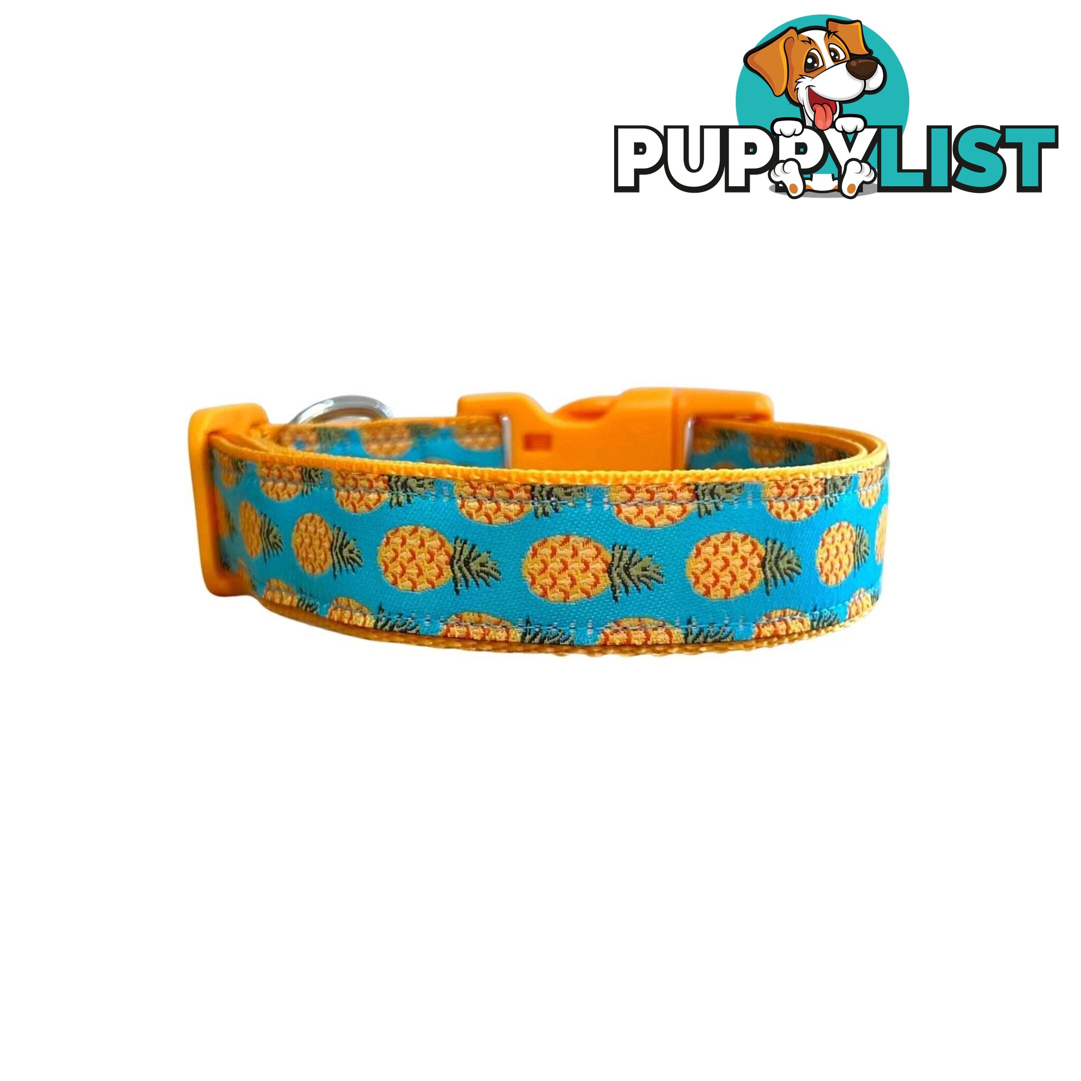 Pineapple Dog Collar - Hand Made by The Bark Side - TBSPINM