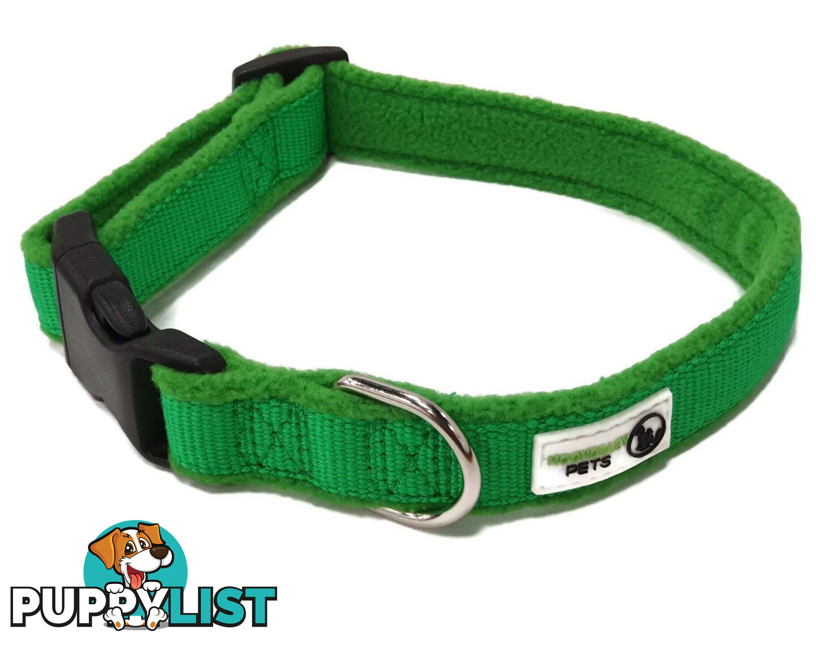100% Pure Bamboo Fibre w/Fleece Lining Dog Collar Plastic Buckle - Moondidley Pets - MDPCOLFLEXSPUR