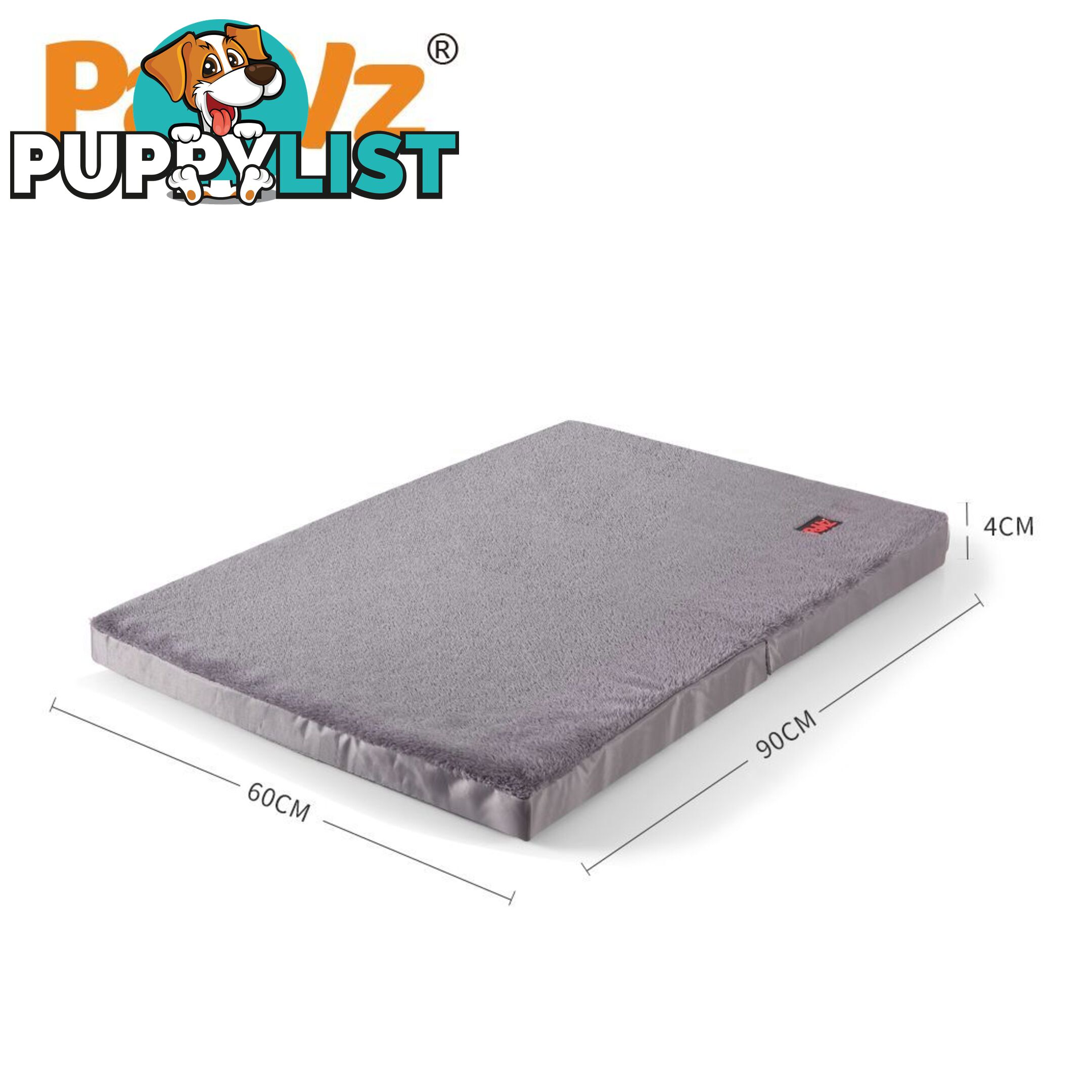 Pet Bed Foldable Dog Puppy Beds Cushion Pad Pads Soft Plush Black PaWz - WB-JC1045-M-BK