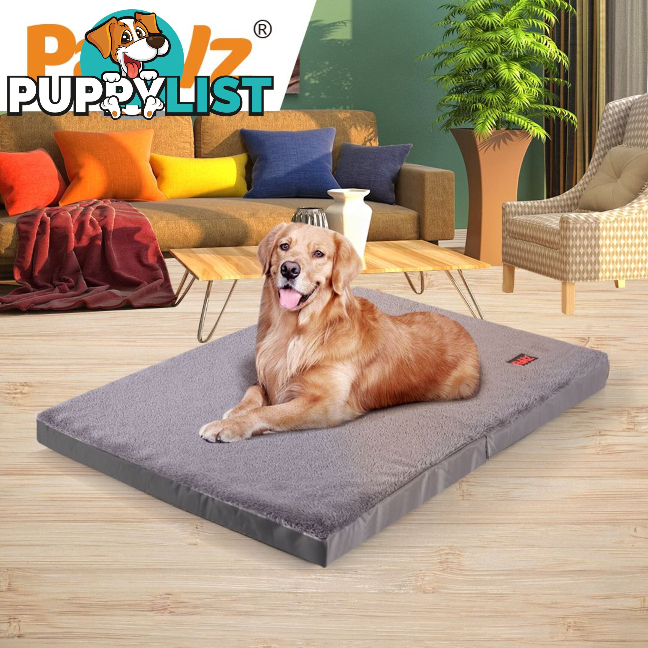 Pet Bed Foldable Dog Puppy Beds Cushion Pad Pads Soft Plush Black PaWz - WB-JC1045-M-BK
