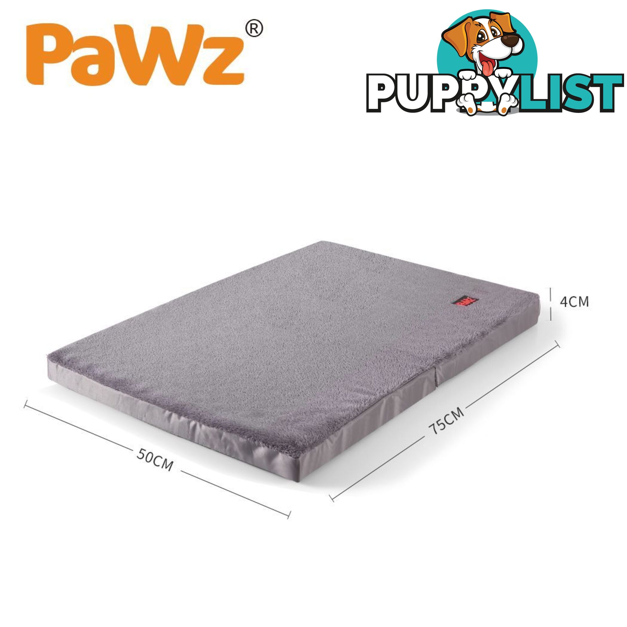 Pet Bed Foldable Dog Puppy Beds Cushion Pad Pads Soft Plush Black PaWz - WB-JC1045-M-BK