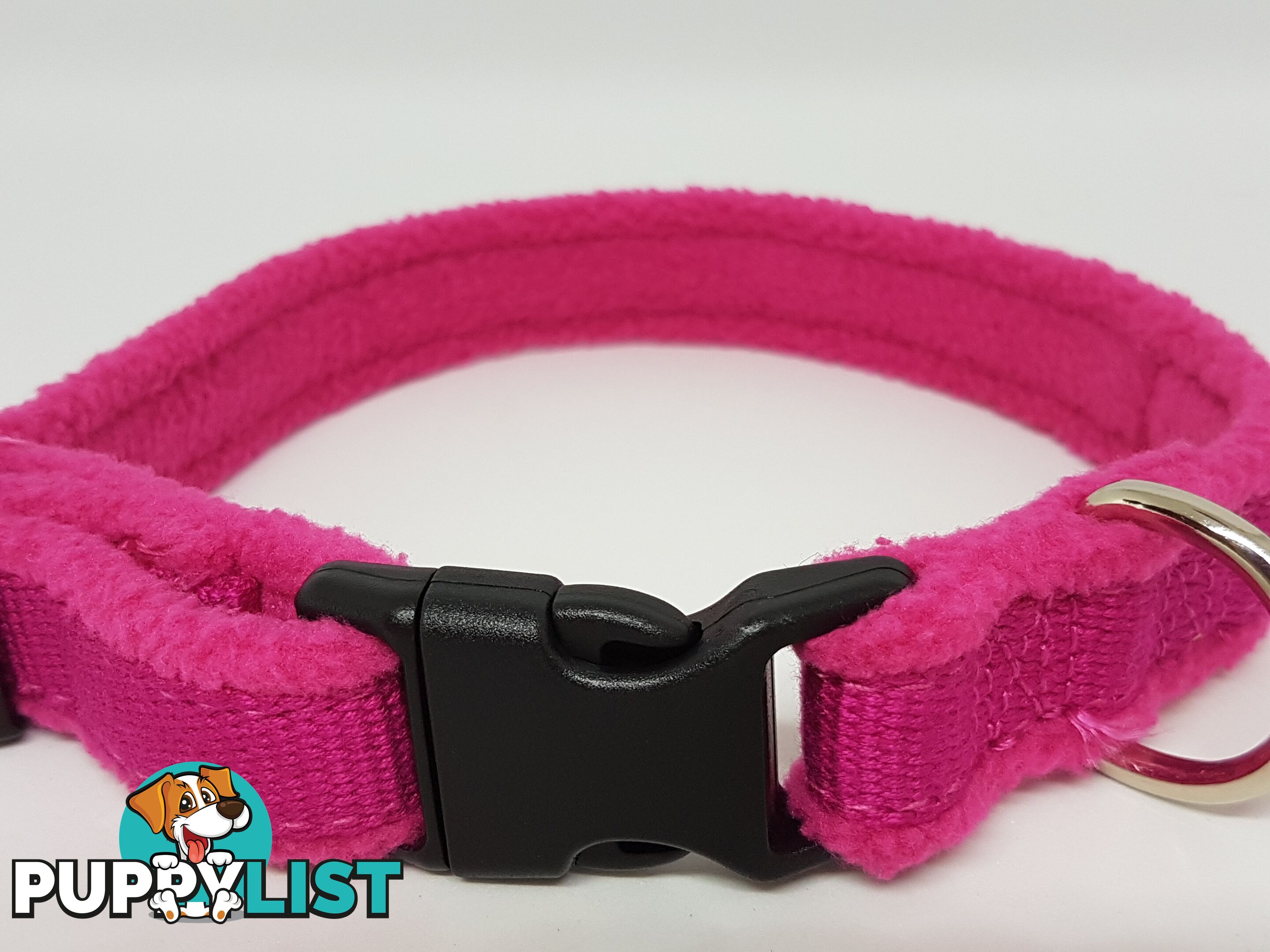 Doggie ID Collar Bamboo Fibre Fleece Padded Personalised Embroidered - CCB-CO-NP5-MRD-NO