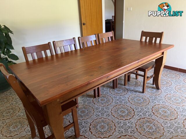 Timber table  with 6 chairs