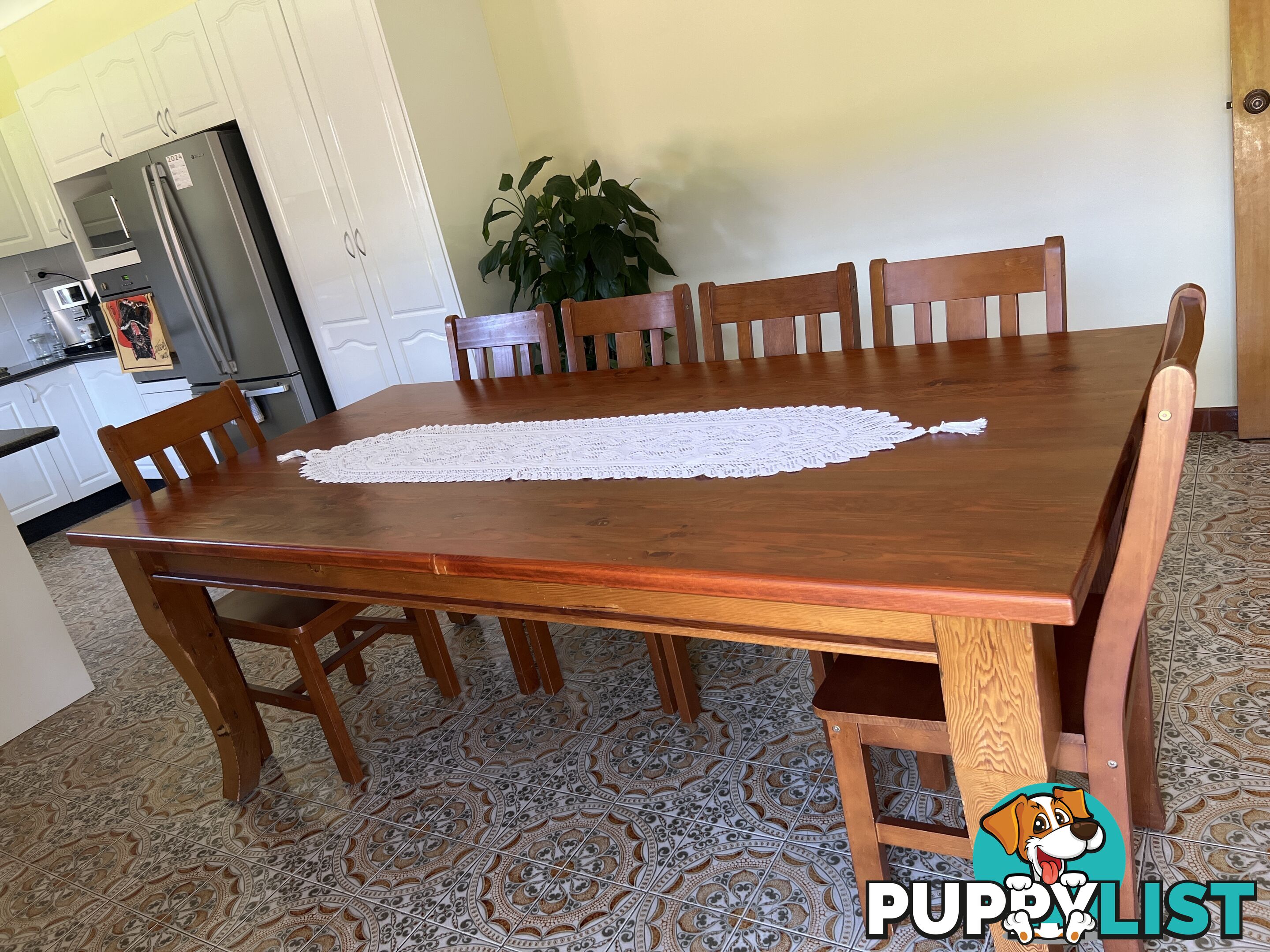 Timber table  with 6 chairs