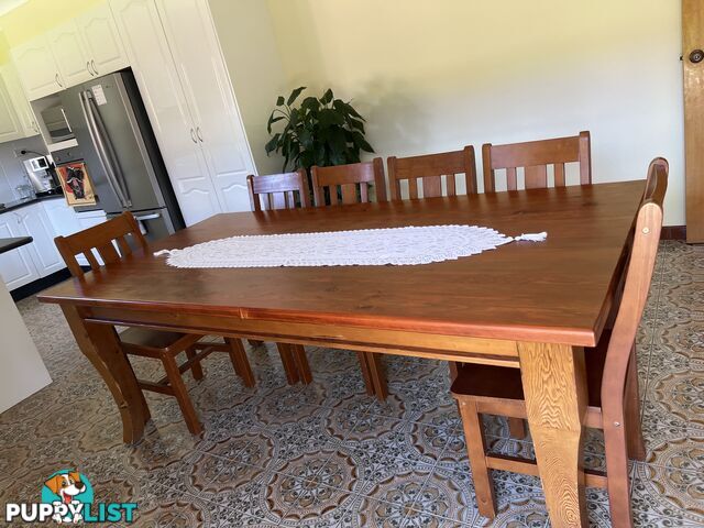 Timber table  with 6 chairs