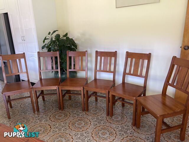 Timber table  with 6 chairs