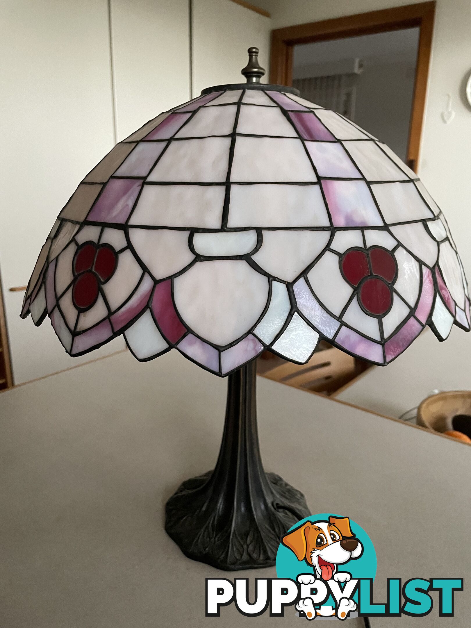 Leadlight Table lamp, handcrafted