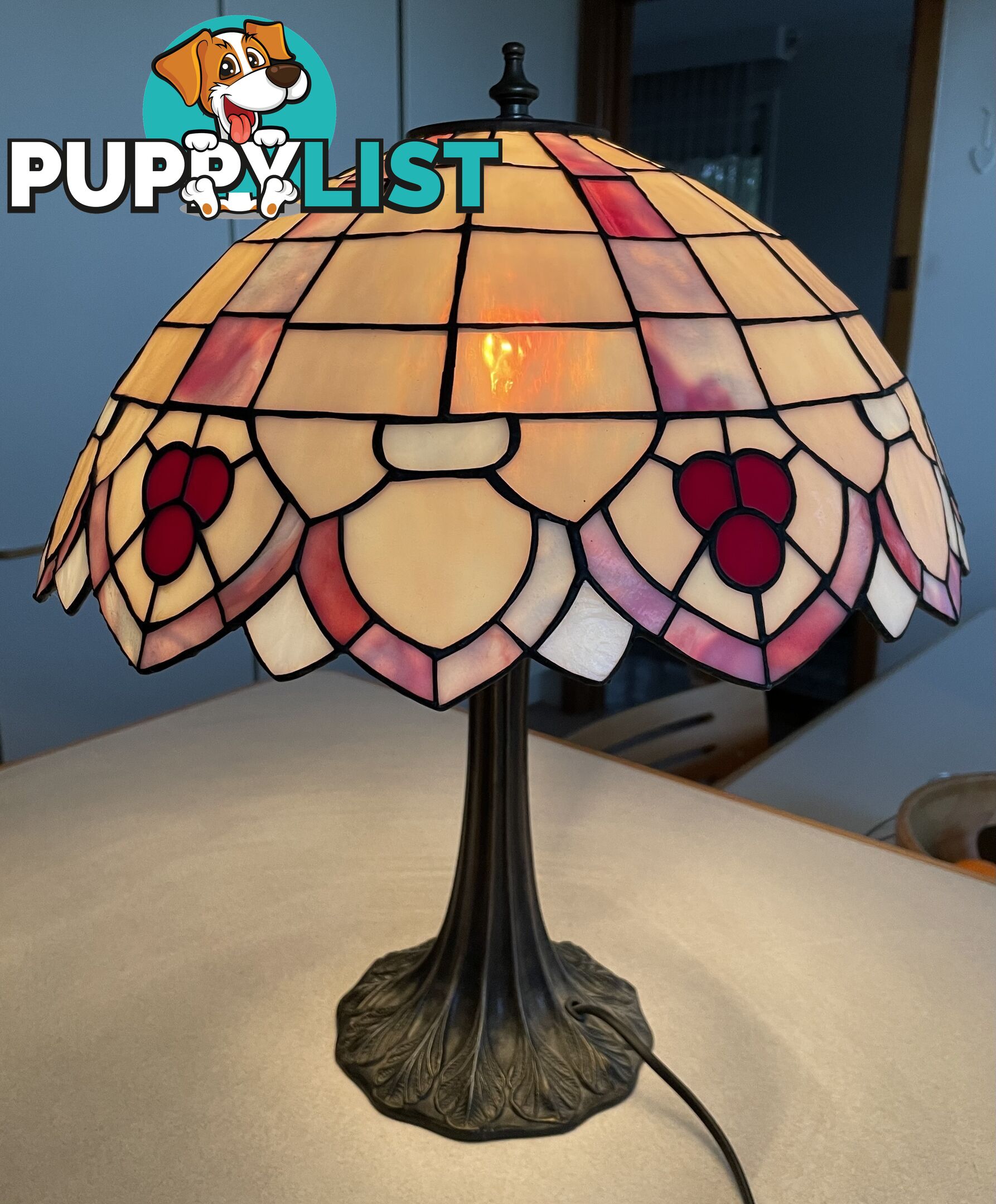 Leadlight Table lamp, handcrafted