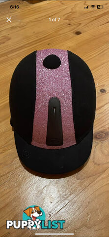 Sparkly Pink Dublin girls riding helmet size 58