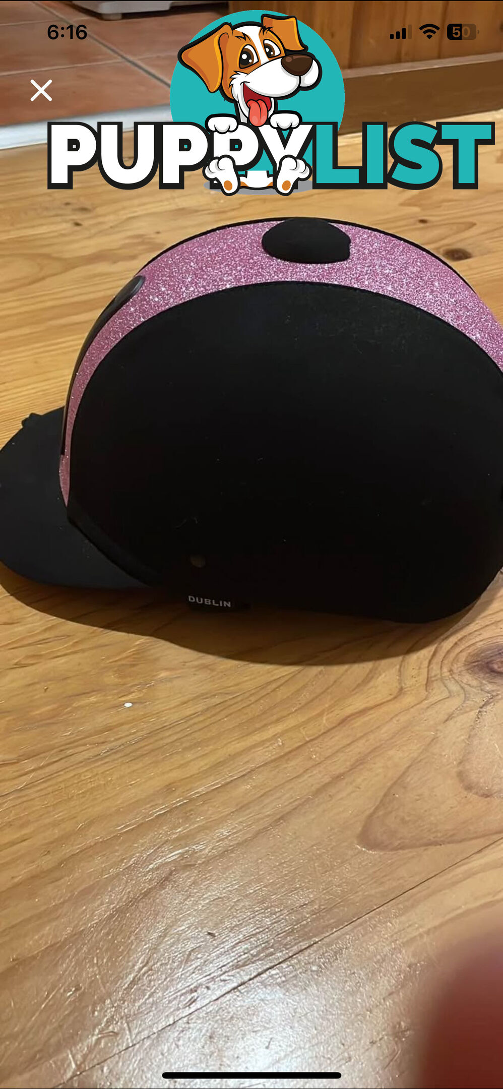 Sparkly Pink Dublin girls riding helmet size 58