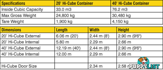 New 40ft High Cube Shipping Containers Pakenham - From $7100 + GST