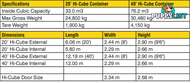 New 40ft High Cube Shipping Containers Picton - From $7150 + GST