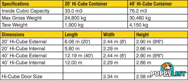 New 40ft High Cube Shipping Containers Toronto - From $7950 + GST