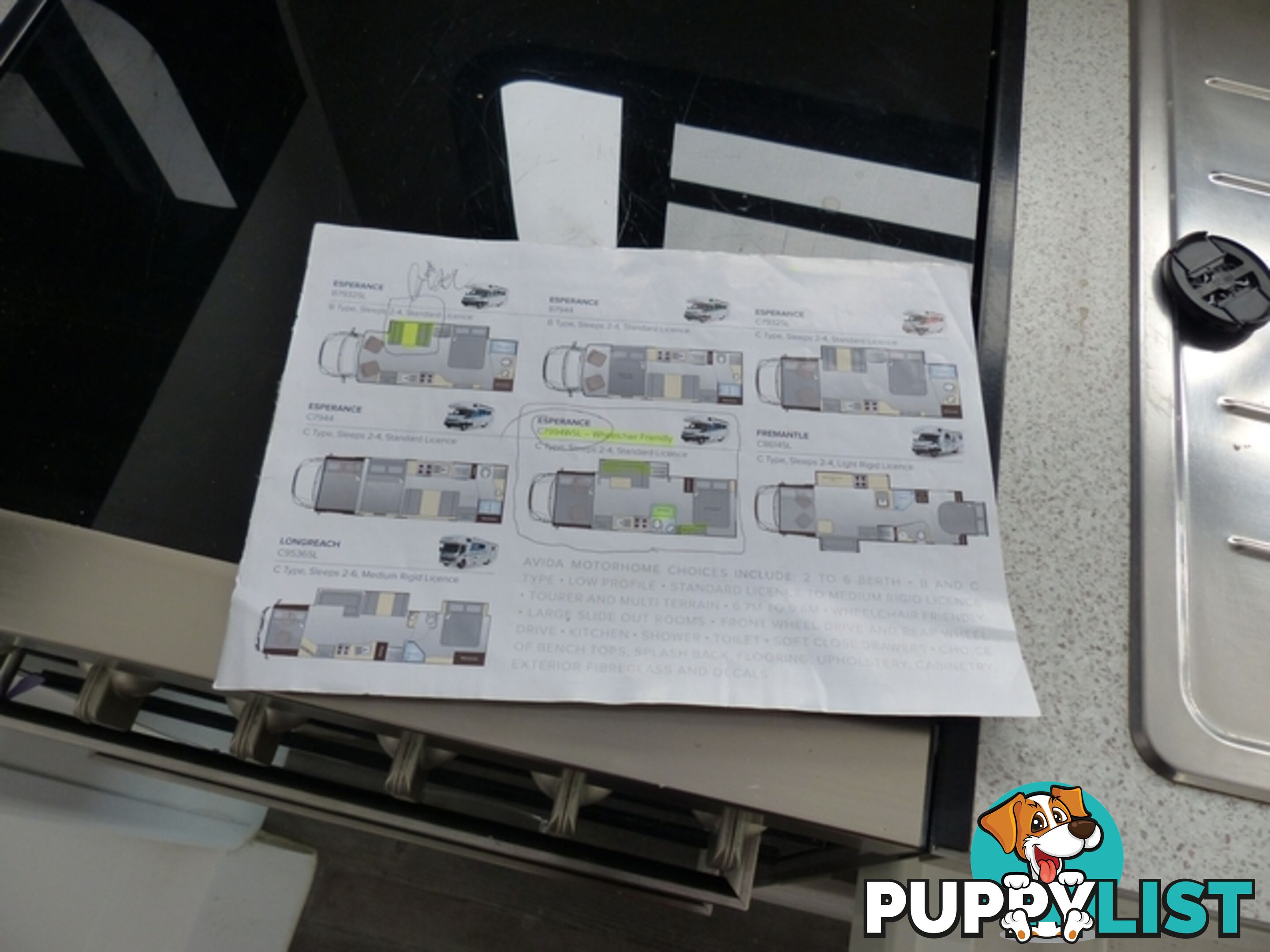 2019  AVIDA ESPERANCE MOTORHOME c7994 CAB CHASSIS