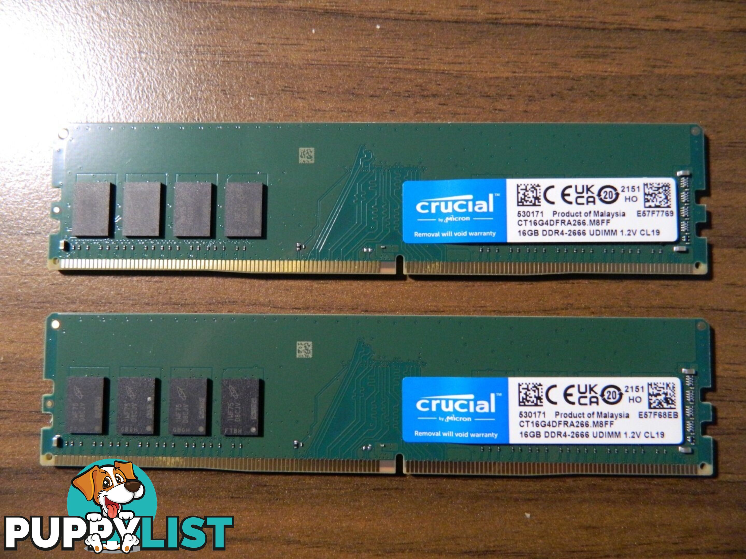 As New working 16GB RAM Crucial DDR4-2666 1.2V