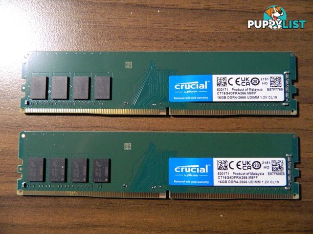 As New working 16GB RAM Crucial DDR4-2666 1.2V