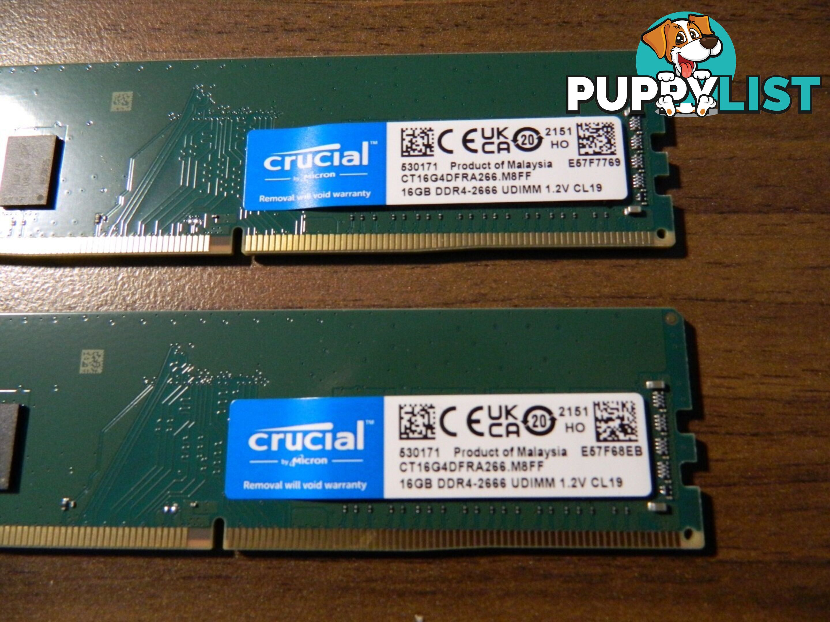 As New working 16GB RAM Crucial DDR4-2666 1.2V